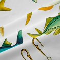 thumbnail image 5 of Manfei Fishing Gear Fish Curtains and Drapes Pack of 2 (52x63 Each), Cartoon Sealife Black Out Curtains, Teal Golden, 5 of 6