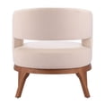 thumbnail image 4 of 27" Beige And Brown Fabric And Wood Arm Chair, 4 of 11