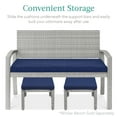 thumbnail image 6 of Best Choice Products Set of 2 Multipurpose Patio Wicker Ottomans w/ Removable Cushions - Gray/Navy, 6 of 8