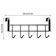 thumbnail image 3 of Over The Door Hooks, Towel Rack Towel Hooks for Bathroom, Towel Holder for Hanging Heavy Duty, Door Rack Over Door Hanger with 5 Coat Hooks for Bedroom Bathroom Kitchen, 1 Pc, 9.4x3.5x0.83", 3 of 6