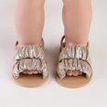 thumbnail image 3 of Hotiary Infant Baby Girls Summer Open Toe Sandals Toddler PU Leather Soft Cute Princess Flat Shoes Golden for 0-18M, 3 of 8