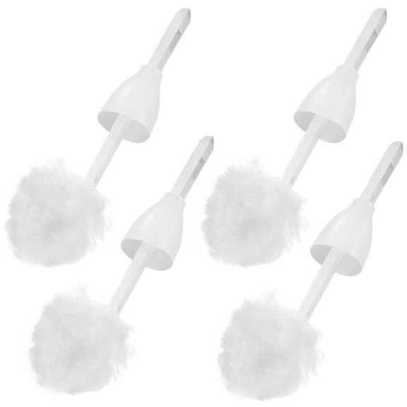 HONMEET 5-Pack White Nylon Fiber Toilet Bowl Brushes with PP Handles, Soft Scrubbers for Bathroom Cleaning