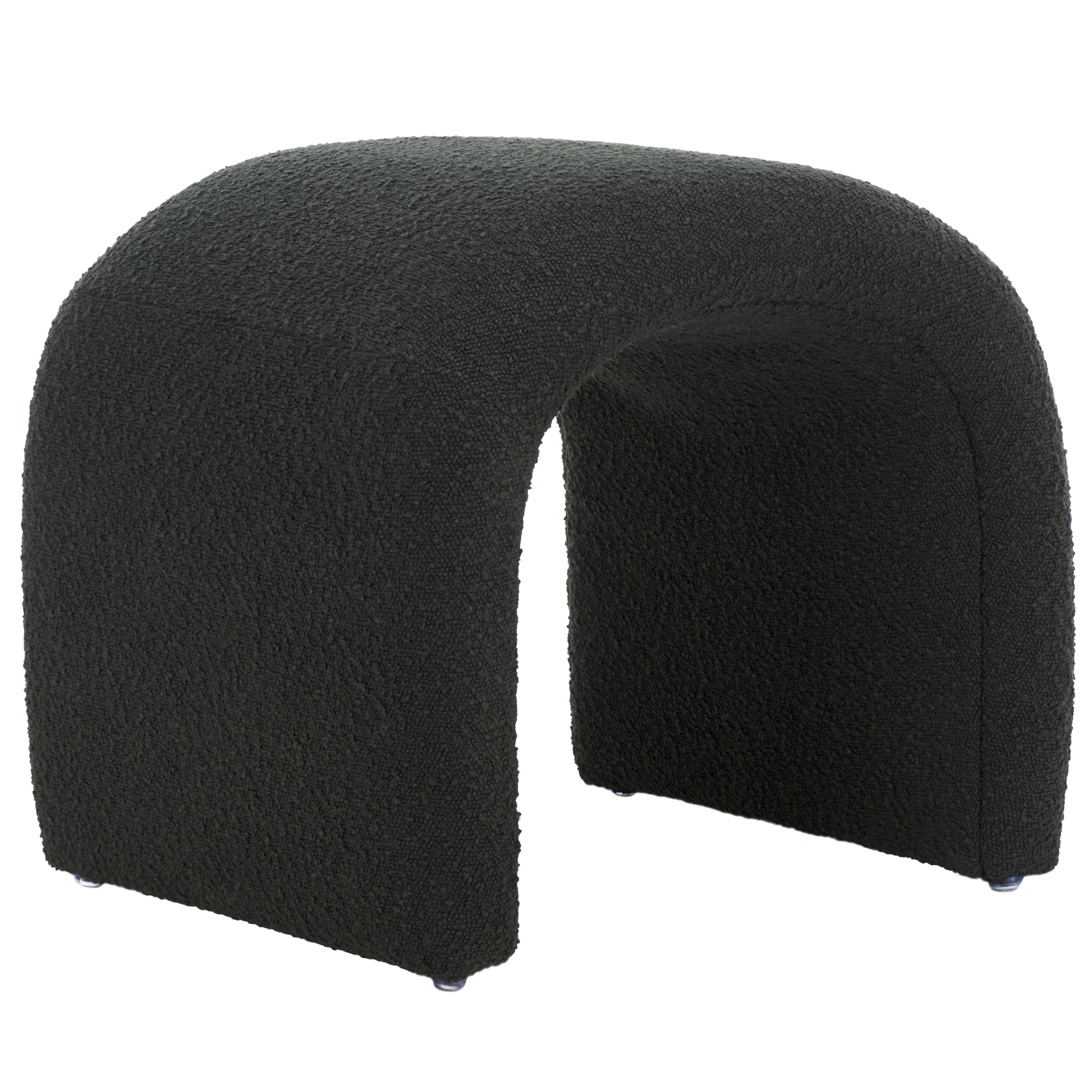 SAFAVIEH Kibo Modern Boucle Ottoman, Black