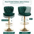 thumbnail image 3 of JESTOP Modern Swivel Pub Height Barstool Set of 2, High Dining Chair with Velvet Seat, Backrest, Armless Hydraulic Counter Stool, Gold Base Island Stool, 3 of 7