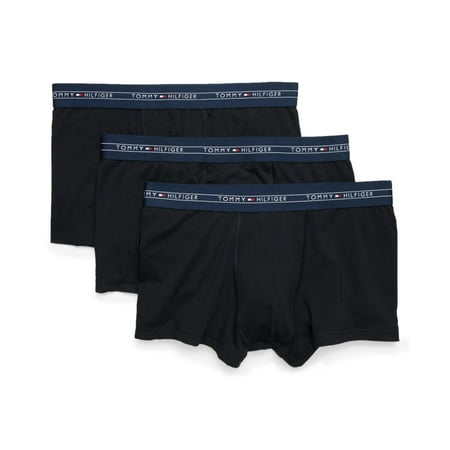 Men's Tommy Hilfiger 09T3435 Cotton Stretch Breathe Trunks - 3 Pack (Black M)
