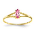 thumbnail image 1 of 10k Polished Geniune Pink Tourmaline Birthstone Ring, Gem Ctw.0.25, 1 of 3