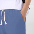 thumbnail image 6 of HAiming Men's Capri Pants Casual Loose Wide Leg Elastic Drawstring Waist Baggy Solid Color Summer Clothes, 6 of 9