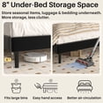 thumbnail image 6 of Frostbloom Queen Bed Frame with USB & Type-C Charging Station and Velvet Wingback Headboard, Black, 6 of 10
