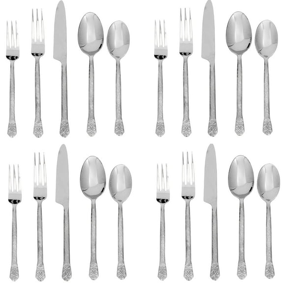 Gourmet Settings (GS) Tristan 18/10 Stainless Steel 20pc. Flatware Set - Glossy