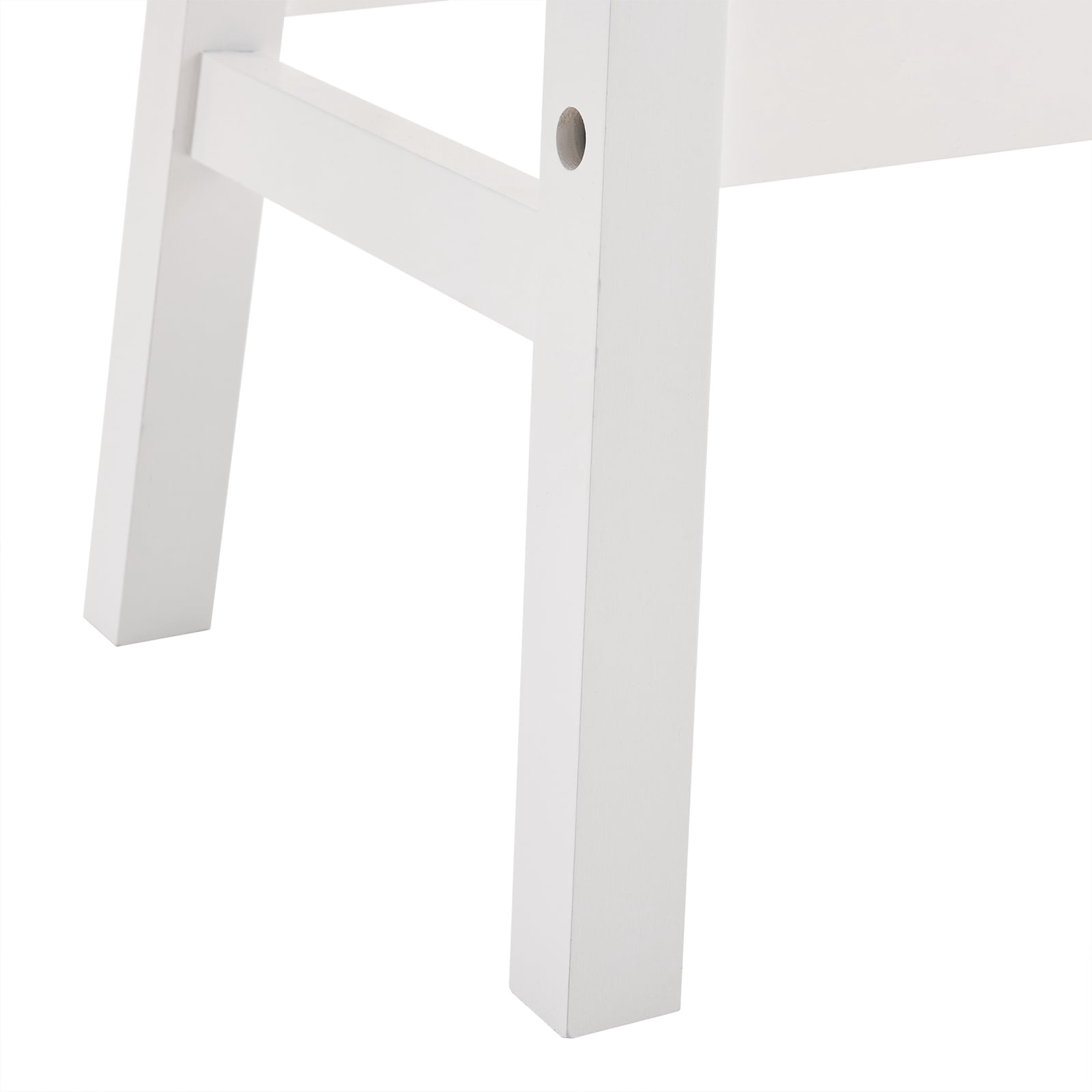 2pcs White Pine Wood Saddle Seat Bar Stools, Counter Height Stools with Foot Rests, Simple Style Seating for Kitchen Home Bar Den Outdoor Patio