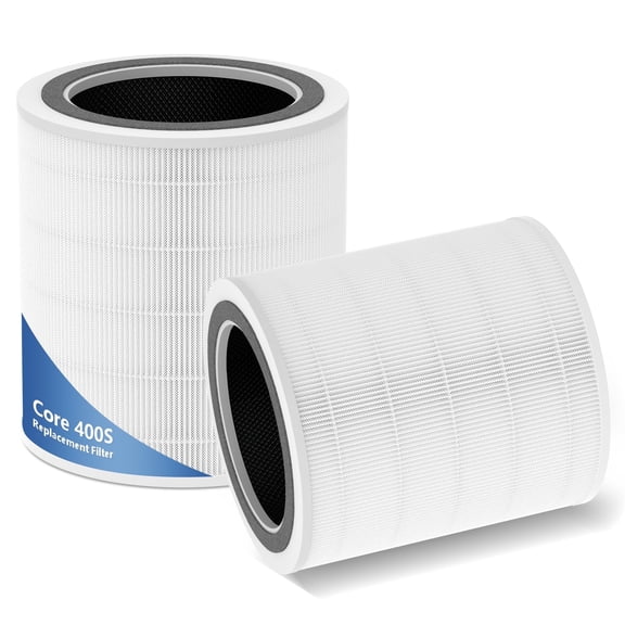 Core 400S Replacement Filter Compatible with LEVOIT Core 400S/Core 400S-P Smart WiFi Air Cleaner Purifier, Core 400S-RF, 3-in-1 True HEPA Activated Carbon Pre-Filter, LRF-C401S-WUS, 2 pack