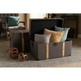 thumbnail image 5 of Baxton Studio Stephen Modern and Contemporary Transitional Dark Brown Fabric Upholstered and Oak Brown Finished 2-Piece Storage Trunk Set, 5 of 6