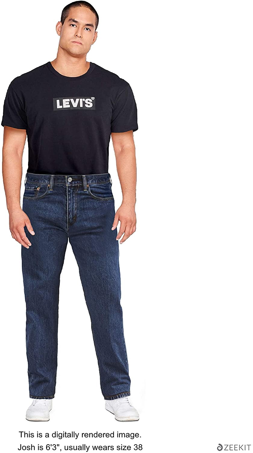 Levis Mens 550 Relaxed Fit Jeans Big Tall 40W x 38L Dark Stonewash