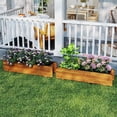 thumbnail image 2 of Costway 2 PCS Wooden Raised Garden Bed with Drainage Holes, Liner for Vegetable Flower Herb, 2 of 9