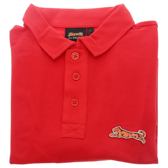 Classic Cotton Polo Shirt for Men by Le Tigre - Red - Size Large (L)