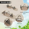 thumbnail image 4 of 40Pcs 2 Styles Barbell Dumbbell Charm Men's Fitness Charm Tibetan Barbell Weight Charm Silver Men's Fitness Charm Alloy Miniature Sport Charm for Jewelry Craft Making Hole: 2/3mm for DIY, 4 of 7