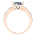 thumbnail image 4 of 2.43ct Princess Cut Blue Moissanite 18k Pink Rose Gold Engraving Statement Bridal Wedding Designer Ring Size 8.5, 4 of 5
