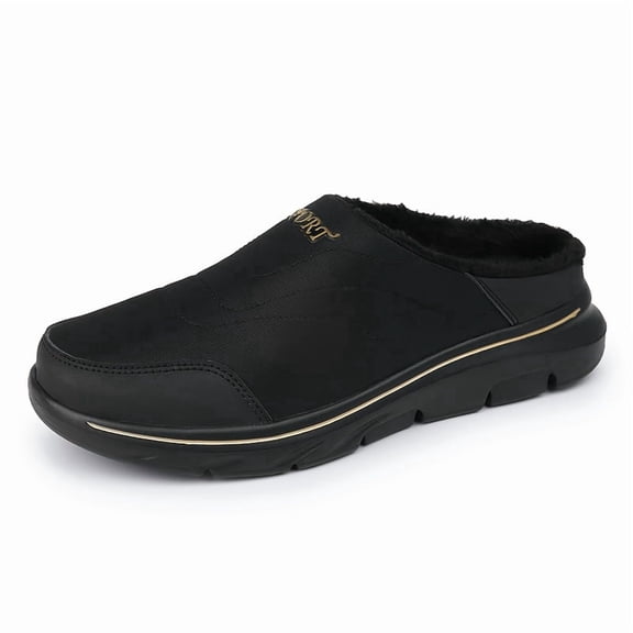 Men's Solid Color Casual Slip-On Shoes, Pull On Design with Lining for Extra Warmth and Comfort/Comfortable Sneakers