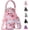 Pink Flowers, variant on 32/40/64/128 oz Neoprene Insulated Water Bottle Carrier Bag, Sling Bag Sleeve Pouch Holder with Strap & Paracord Handle and 2 Pocket for Travelling, Hiking, Camping