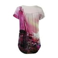 thumbnail image 4 of SMihono Hauts pour Femmes Été Décontracté Chic Manches Courtes Ouvert Bouton Col Rond Ample Tunique Plissée Blouse T-shirt Oversize pour Femmes, 4 of 7