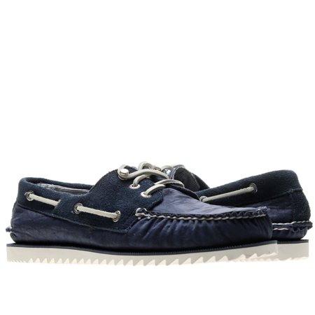 Sperry Top Sider Cloud Logo Razorfish Navy Nylon Men's Boat Shoes (Best Top Sider Shoes)