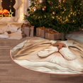 thumbnail image 4 of Salouo Sleeping Cat In Blanket Christmas Tree Skirt 30" Farmhouse Christmas Decorations Snowman Xmas Tree Skirt Tree Mat for Holiday Party Decor, 4 of 8