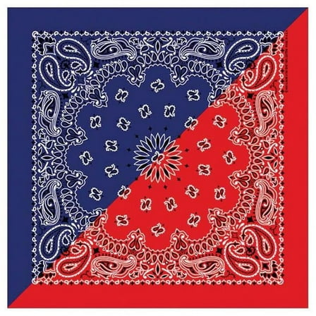 Carolina Manuf Split Paisley Bandanas - Black/White Split Paisley Design