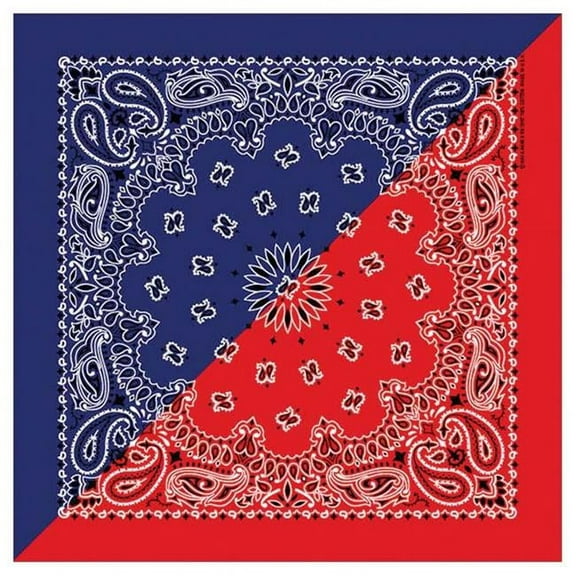 Carolina Manuf Split Paisley Bandanas - Black/White Split Paisley Design
