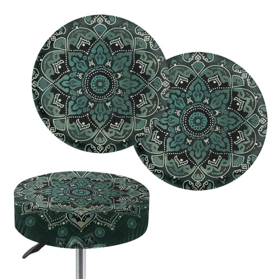 HUIACONG Washable Chair Covers, Vintage Mandala Pattern Premium Fabric Waterproof Bar Stool Cushion Covers for Home Coffee Shop