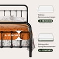 thumbnail image 6 of Einfach Queen Size Metal Bed Frame with Victorian Vintage Headboard, 12.4" Under-bed Storage Space, Black, 6 of 7