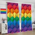 thumbnail image 4 of Kids Building Blocks Toy Curtains, Color Constructor Geometric Blocks Abstract Contour Colorful Plastic Brick Print Window Treatments Drapes for Bedroom Living Room Set 2 Panels,63x72 Inches, 4 of 8