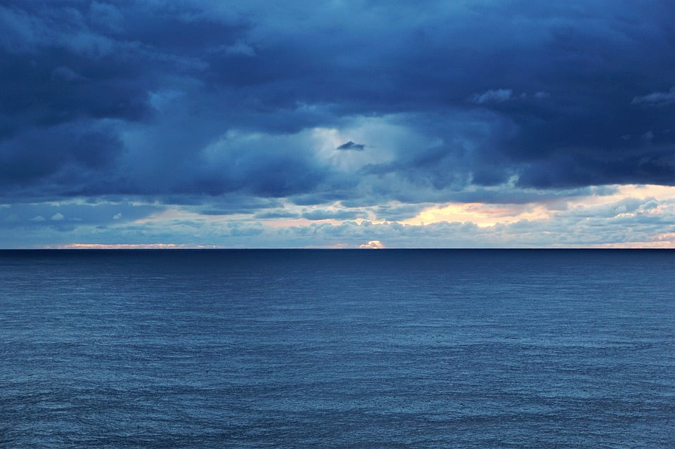 Atlantic Ocean Lake Wave Clouds Blue Water Sky-12 Inch BY 18 Inch