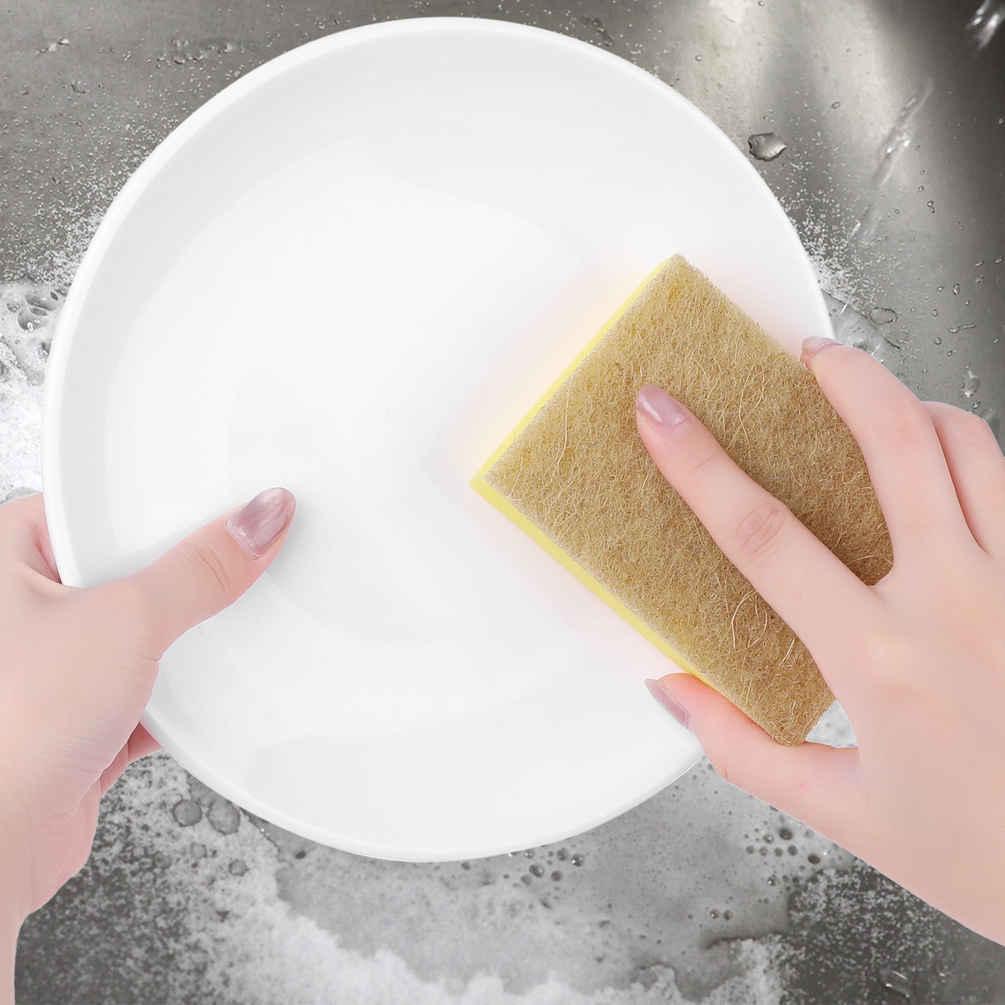 Unique Bargains Dual Sided Dish Sponges Non Scratch Cleaning Sponge 10 Pack 3.6"x2.2"x1"