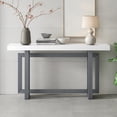 thumbnail image 2 of Contemporary Console Table with Wood Top, Industrial Sofa Table, Extra Long Side Table for Entryway Hallway Living Room Foyer Corridor, Dark Gray and White, 2 of 7