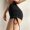 Black, variant on Tbopshirt High Waisted Shorts Women Wrinkled High Waist Hip Stretch Running Fitness Yoga Pants Biker Shorts