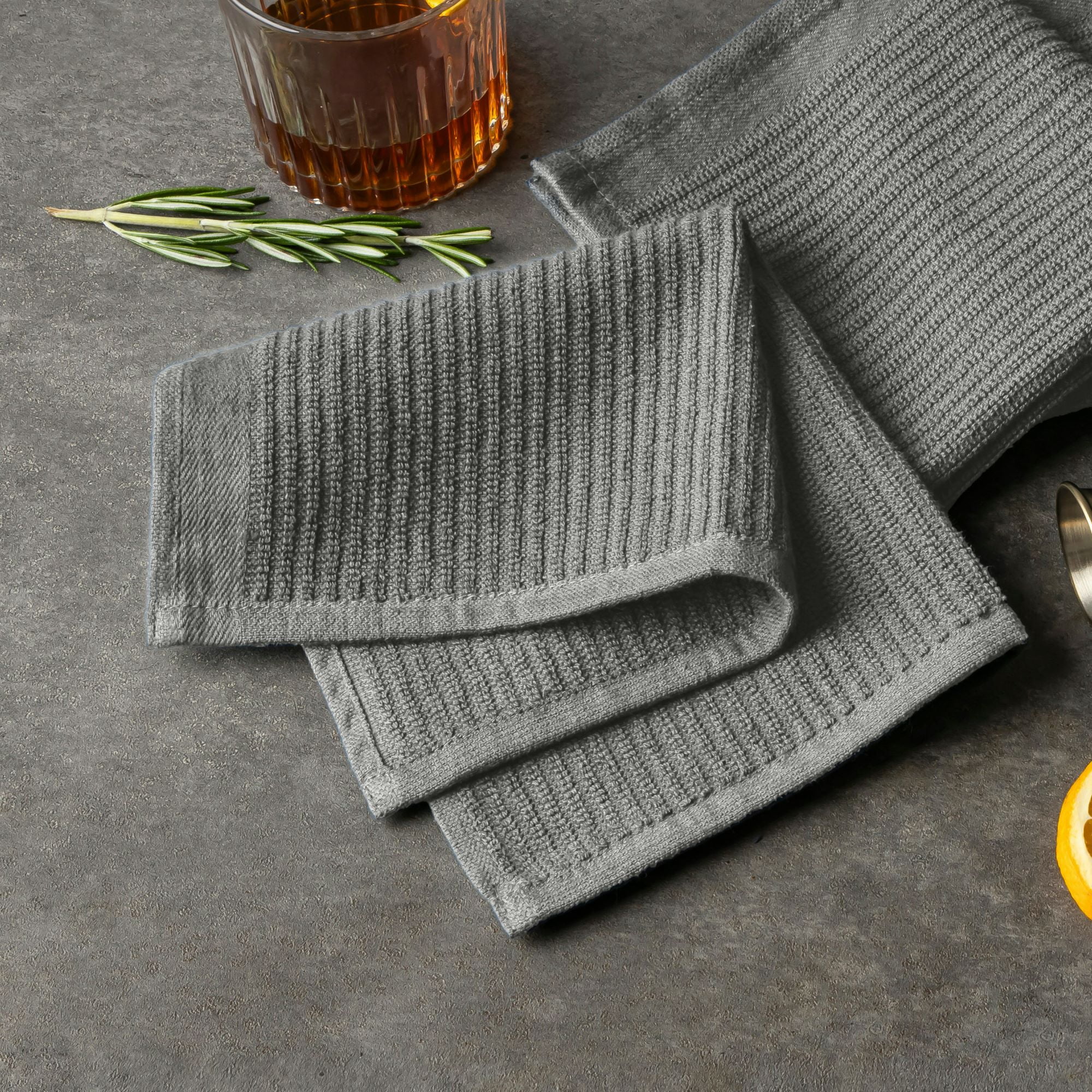 (3 pack) Thyme & Table Bar Mop Dish Cloth, Gray, 4 Pack Set
