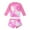 Pink, variant on BreezyBloom Girls 2-Piece Long Sleeve Rash Guard Swimsuits Boyshorts UPF 50+ Bathing Suit,Sizes 10-11