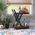 thumbnail image 3 of Powell Radnor 2-Tier Rolling Bar Cart, Warm Nut Brown/Gunmetal, 3 of 9