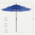 thumbnail image 6 of JIOABL 10FT Solar Patio Umbrella with 32 LED Lights, Tilt and Vent, 8 Ribs for Garden, Deck, Patio, Navy Blue, 6 of 11