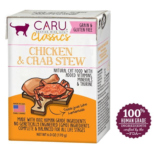 Caru Classics Chicken & Crab Stew Wet Cat Food - 6.0 oz ...