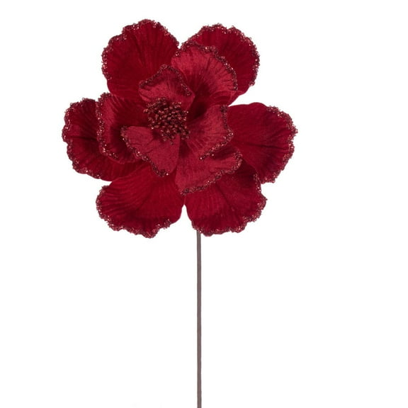 20" Red Velvet Magnolia 10" Flower 3/Bag