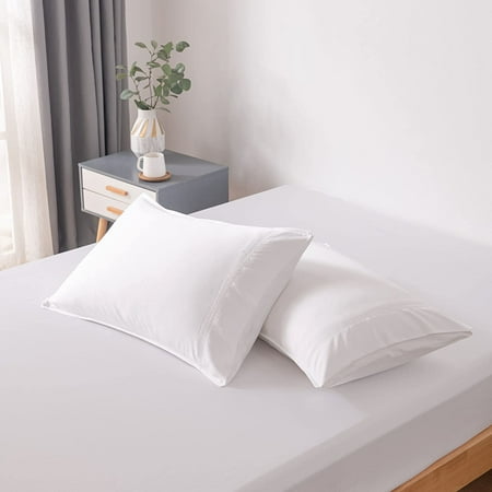 Bella Coterie | Luxury Bamboo Viscose Queen Size Pillowcase Set | 100% Organically Grown | Ultra Soft | Cooling | 2 Pcs [White]