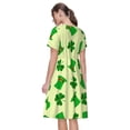 thumbnail image 2 of Bixox Women's Short Sleeve Summer Dress Loose Swing Knee Length Dresses with Pockets-St. Patrick's Day, 2 of 7