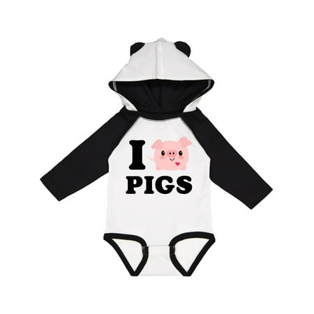

Inktastic I Love Pigs Gift Baby Boy or Baby Girl Long Sleeve Bodysuit