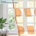 thumbnail image 4 of Yayeee Window Curtains Light Filtering 63"x52" Grommet Panel Pair Home Living Room Decor, Orange Checkered Pattern, 4 of 7