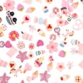 thumbnail image 1 of 100pcs Pink Resin Slime Charms Mix Candy Cake Resin Cabochons Flatback Embellishments Flower Ornament Beads Making Supplies for DIY Scrapbooking Crafts Cell Phone Case Making, 1 of 8