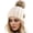 Beige, variant on Womens Winter Knitted Beanie Hat with Faux Fur Pom Warm Knit Skull Cap Beanie for Women
