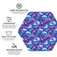 thumbnail image 3 of Rateoe blue Skull purple flower Drawing Drink Coasters Set of 4 Leather Coasters Spill Protection for Table Desk,Durable and Non Slip Leather Coaster ,4 Inches Drink Mats-Hexagon, 3 of 6