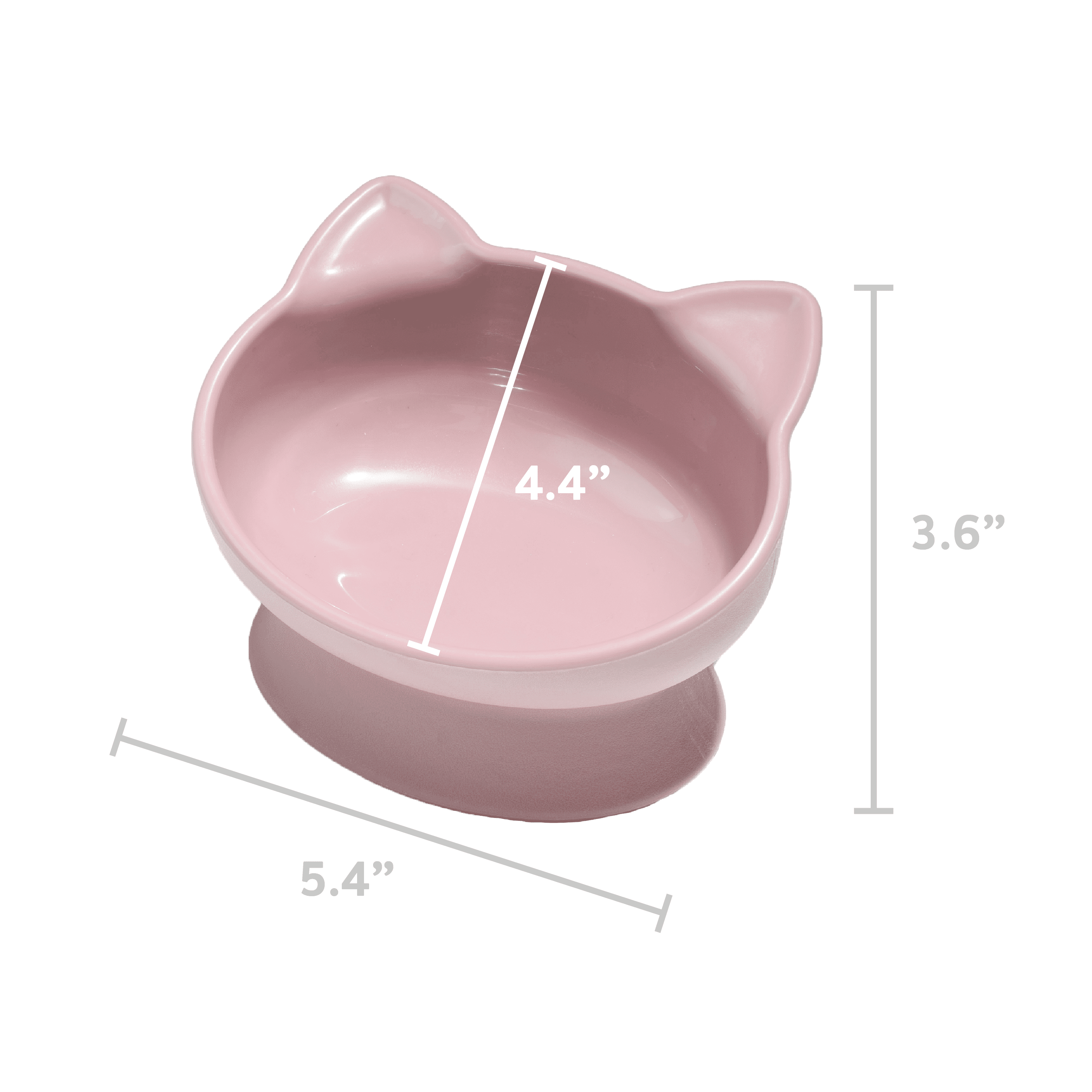 Vibrant Life Plastic Elevated Cat Ear Feeding Bowl, Pink