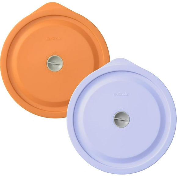shiyou-Replacement Lids for Pyrex 7402-PC 7 Cup, Silicone Round Storage Cover Lid for Anchor Hocking Glass Bowl 2 Pack with Date Mark